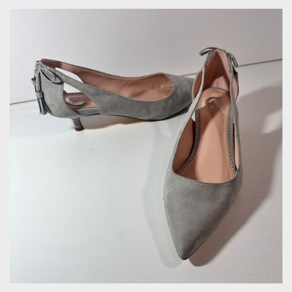 Journee Shoes Size 9 Bindi Kitten Heel Pumps Career Academia Preppy Dressy Style - Picture 2 of 9